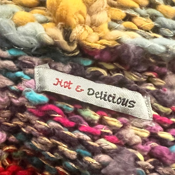 Hot & Delicious Boho Multi color Knit Cardigan Swearer Jacket Size XS - Picture 11 of 12